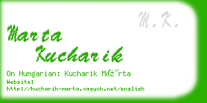 marta kucharik business card